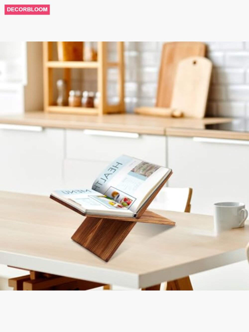 Bamboo Book Stand Holder for Display Reading Textbook - Picture 6 of 6